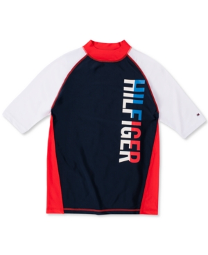 Tommy Hilfiger Big Boys Colorblocked Logo Rash Guard