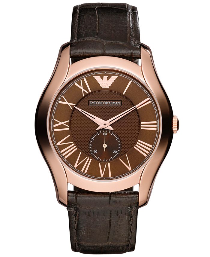 Emporio Armani Watch Men s Dark Brown Croco Leather Strap 43mm AR1705 Macy s