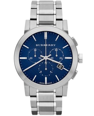 Burberry Watch Men s Swiss Chronograph Stainless Steel Bracelet 42mm BU9363 Macy s