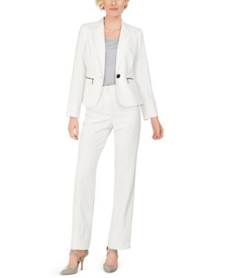 macys womens white pant suits