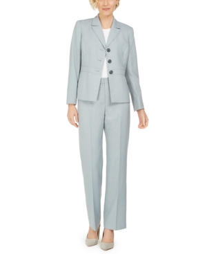 image of Le Suit Three-Button Notch Collar Pantsuit