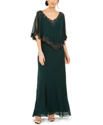 J Kara Beaded Chiffon Gown