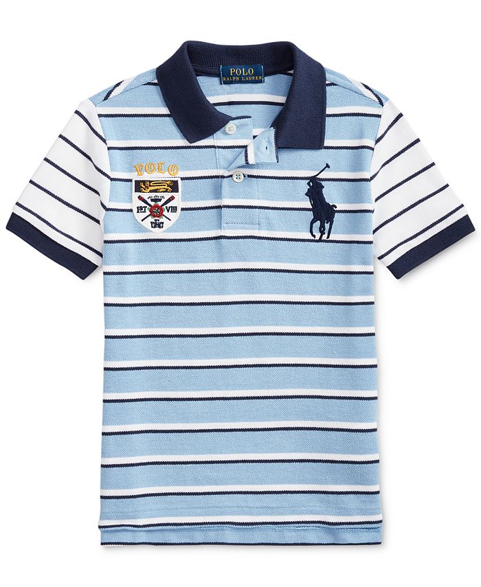 Polo Ralph Lauren Little Boys Striped Cotton Mesh Polo Shirt & Reviews ...