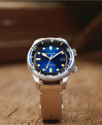 Men's Bradner Automatic Brown Genuine Leather Strap Watch 42mm