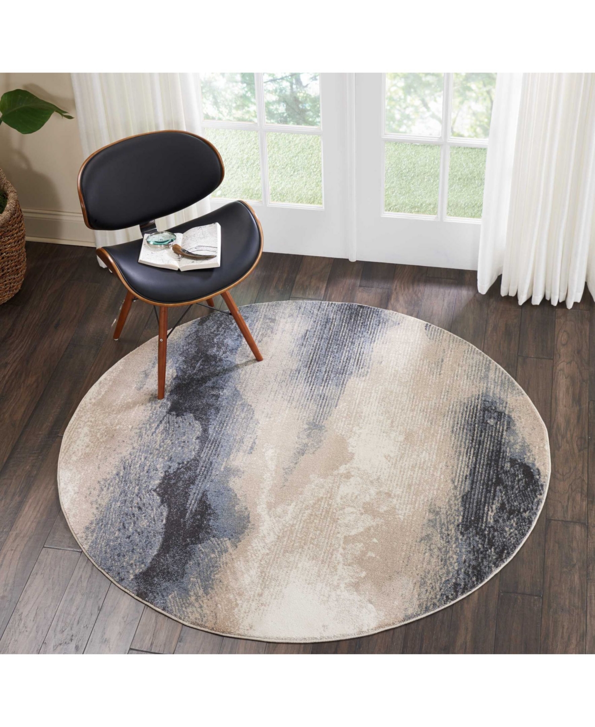 Long Street Looms Samuel SAM06 Driftwood 5'3" Round Area Rug