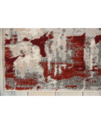Samuel SAM14 Ivory, Red 5'3" x 7'3" Area Rug