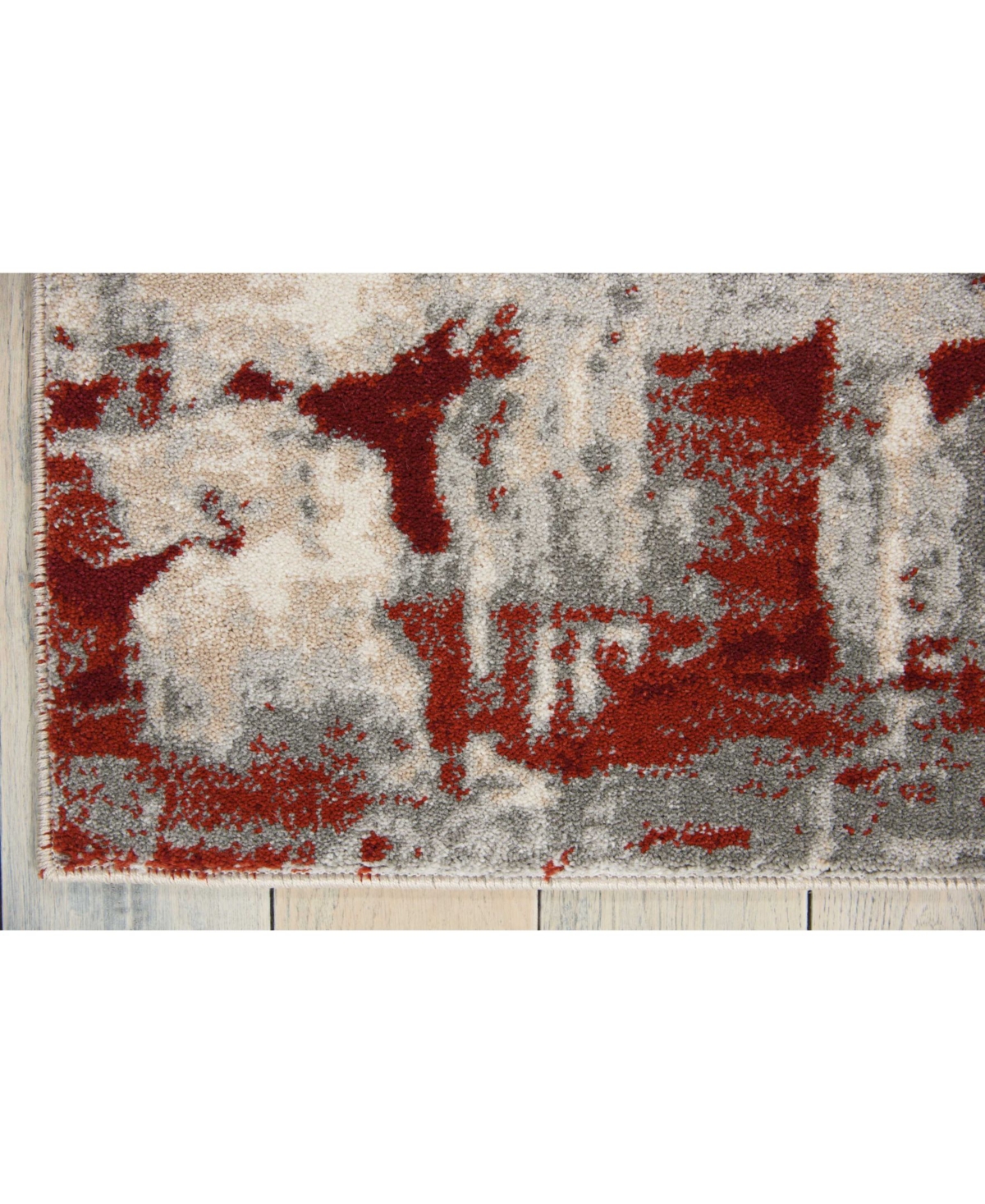Long Street Looms Samuel SAM14 Ivory, Red 5'3" x 7'3" Area Rug