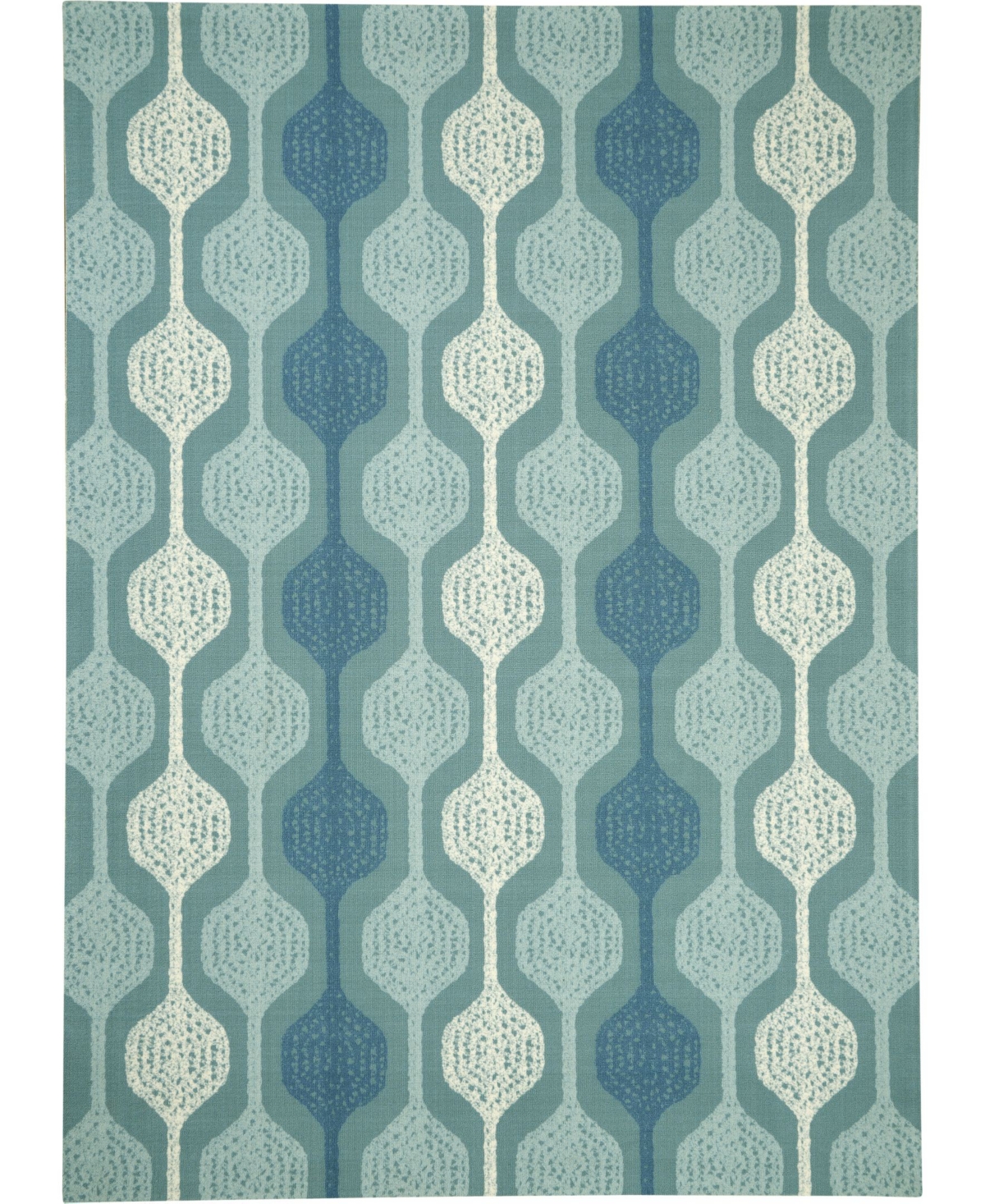 Long Street Looms Shady Brights SHA70 Aqua 7'9in x 10'10in Outdoor Area Rug - Green