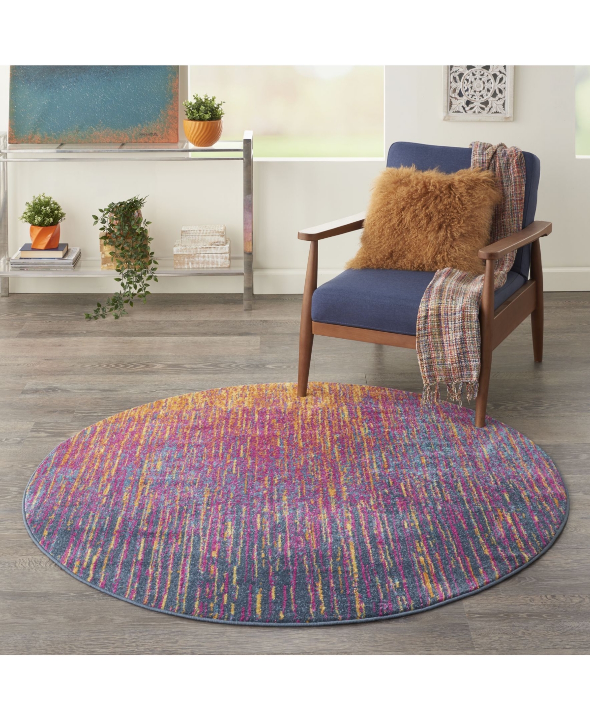 Long Street Looms Zeal ZEA09 Multi 5'3" Round Area Rug