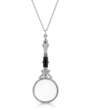 image of 2028 Silver-Tone Black and Hematite Magnifier Necklace