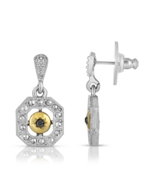 image of 2028 Silver-Tone and Gold-Tone Hematite Drop Earrings