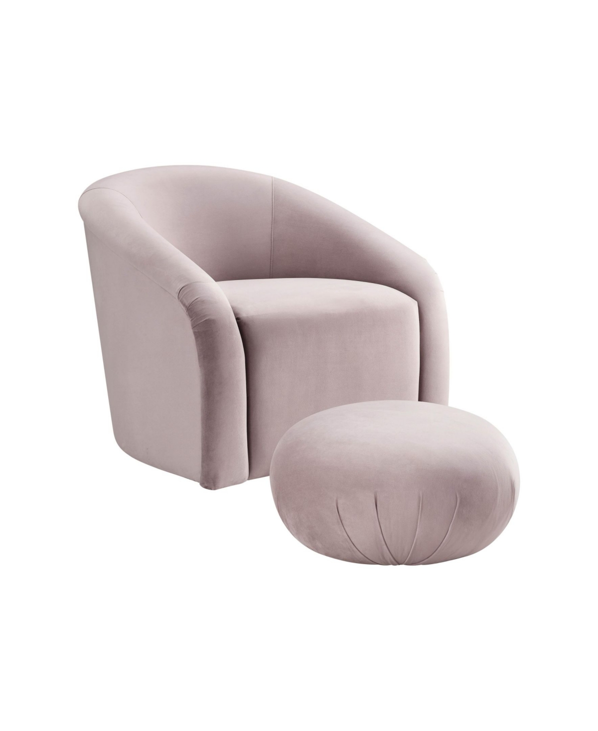Shop Tov Furniture Boboli Velvet Chair And Ottoman Set In Mauve