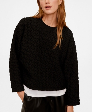 image of Mango Textured Sweatshirt