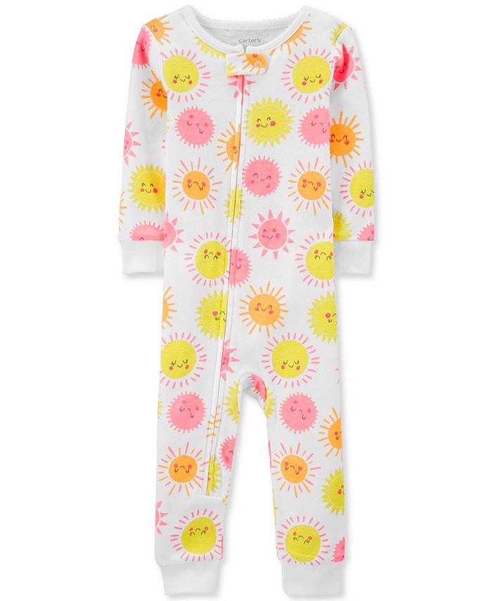 Carter's Baby Girls 1Pc. SunPrint Footless Cotton Pajamas Macy's
