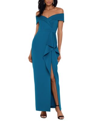 macy's xscape off the shoulder dress