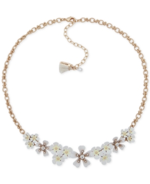 image of lonna & lilly Gold-Tone White Flower Frontal Necklace, 16