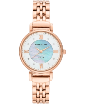 image of Anne Klein Women-s Considered Solar Powered Rose Gold-Tone Bracelet Watch 30mm