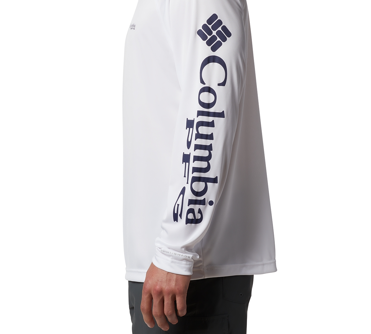 Columbia Pfg Men's Terminal Tackle Upf 50 Quick Dry Shirt In White,nightshade Logo