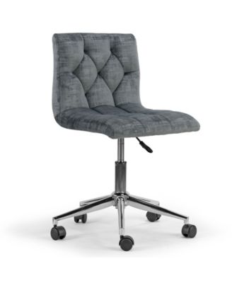 Glamour Home Amali Velvet Upholstered Adjustable Height Swivel Office ...