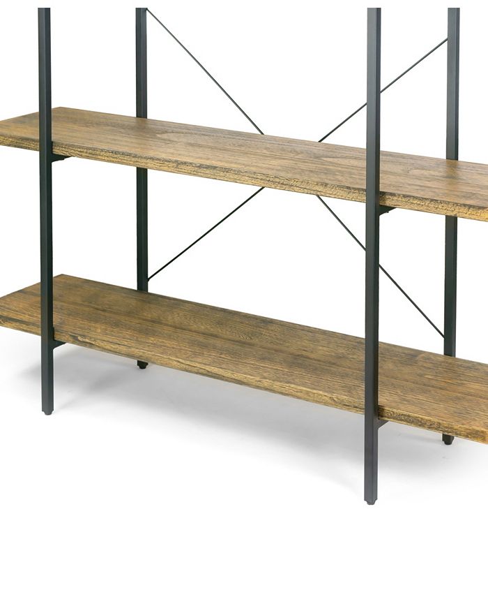 Glamour Home Amrit Wood Shelf Metal Frame Etagere Bookcase FiveShelf
