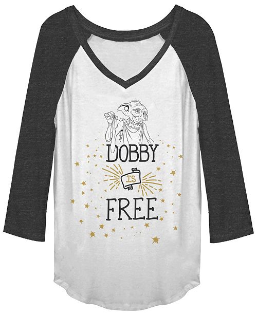 Harry Potter Dobby Is A Free Elf Raglan Baseball Women S T Shirt