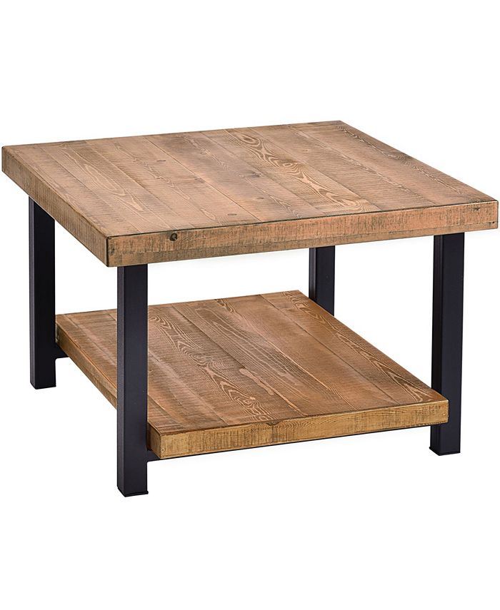 Harper & Bright Designs Hillside Rustic Coffee Table with Storage Shelf For Living Room 26" - Macy's