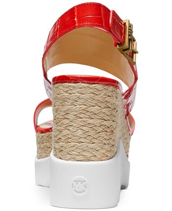 Michael kors rhett leather wedge sandal online