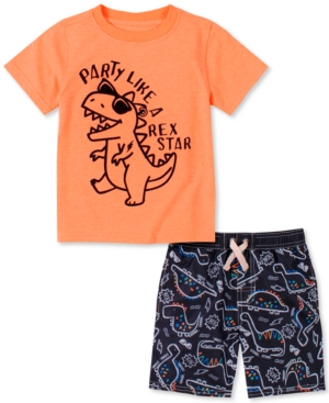 Kids Headquarters Baby Boys 2-Pc Dino T-Shirt & Board Shorts Set