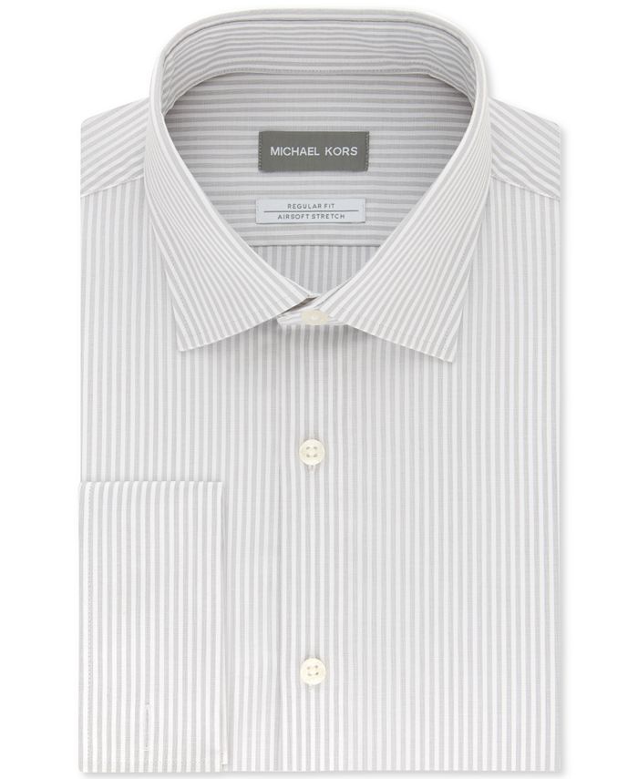Michael Kors Men's Classic Fit Airsoft Performance Stretch Gingham Shirt Blue Size 18.5X34-35