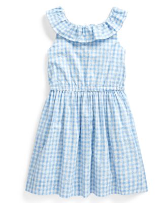 Polo Ralph Lauren Little Girls Gingham Cotton Poplin Dress - Macy's