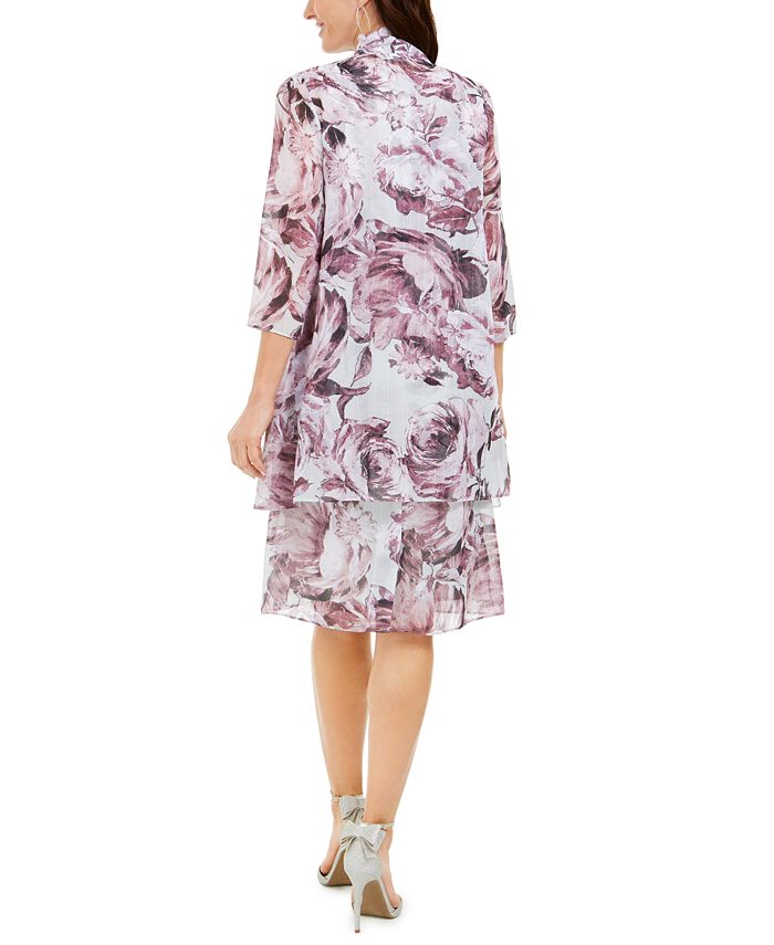 R & M Richards Petite Floral-Print Dress & Jacket - Macy's