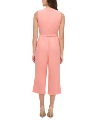 tommy hilfiger belted cropped jumpsuit
