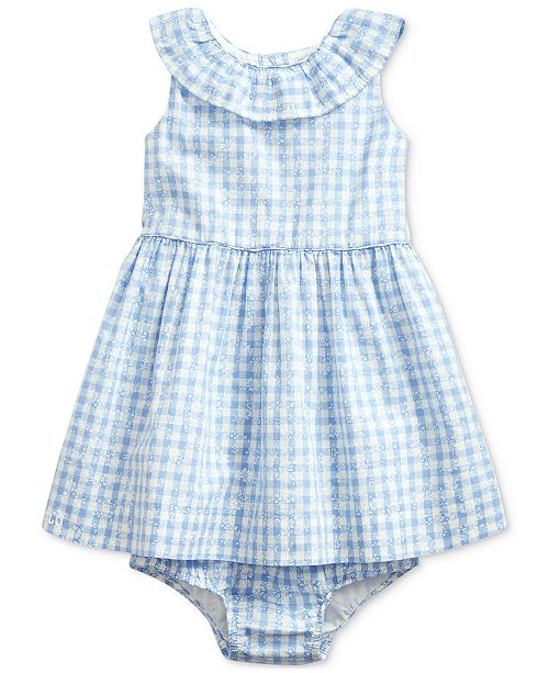 Polo Ralph Lauren Baby Girls Cotton Floral Gingham Dress