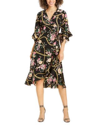Thalia Sodi Ruffled Wrap Dress, Created for Macy's - Macy's