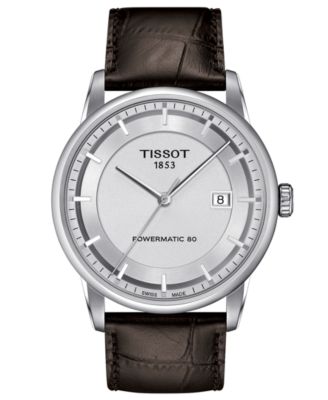 Tissot - Watch, Men's Swiss Automatic Luxury Brown Leather Strap 41mm T0864071603100