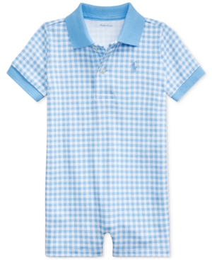 Ralph Lauren Baby Boys Gingham Cotton Polo Shortall