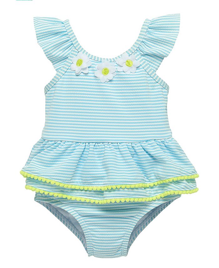 Wetsuit Club Toddler Girls One Piece Seersucker Bathing Suit - Macy's