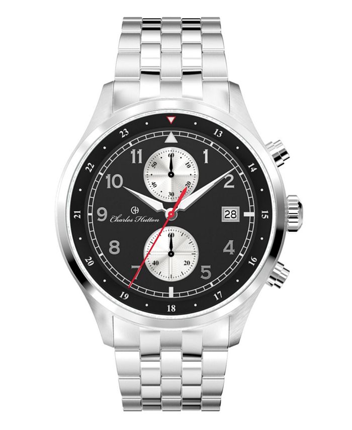 Charles Hutton Men's Cavalier Chronograph Silver Stainless Steel Strap ...