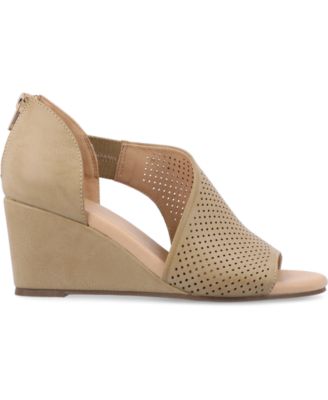 Women's Aretha Perforated Peep Toe Wedge Sandals