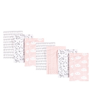 Hudson Baby Baby Girls Clouds Flannel Burp Cloths Pack of 7