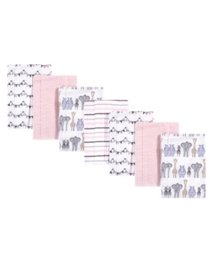 Hudson Baby Baby Girls Safari Flannel Burp Cloths Pack of 7