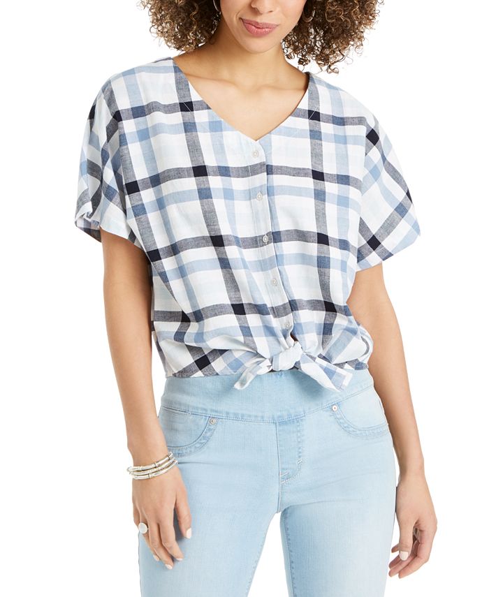 Style u0026 Co Tie-Front Top, Created for Macy's - Macy's