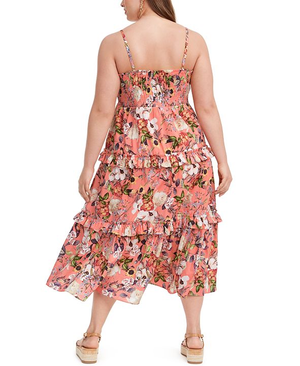 INC International Concepts INC Plus Size Cotton Tiered Floral-Print ...