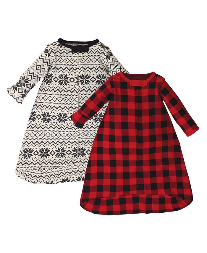 Touched by Nature Baby Girls and Boys Buffalo Plaid LongSleeve