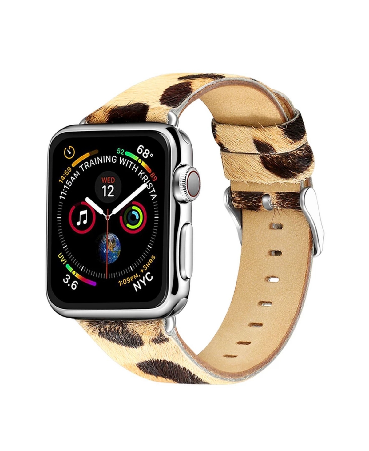 Men's and Women's Apple Leopard Colored Leather Replacement Band 40mm - Multi