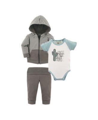 Baby Boys Boys' Cotton Collection Flexible Top (Hoodie, Bodysuit, or Tee) & Coordinating Pants