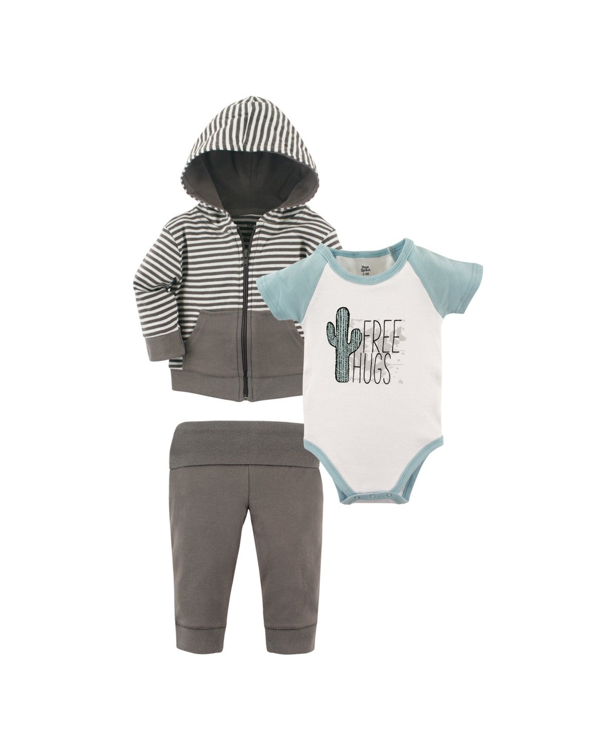 Yoga Sprout Baby Boys Boys' Cotton Collection Flexible Top (Hoodie, Bodysuit, or Tee) & Coordinating Pants