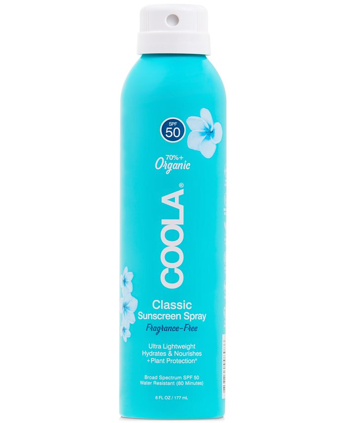 COOLA - Coola Classic Body Organic Sunscreen Spray SPF 50 - Fragrance Free, 6-oz.