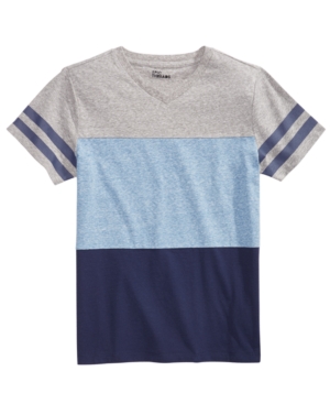 image of Epic Threads Big Boys Colorblocked Stripe V-Neck T-Shirt, Created for Macy-s