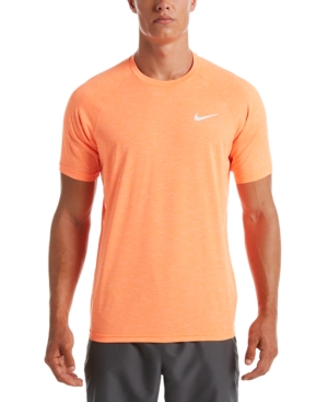 Nike Men's Big & Tall Hydroguard Moisture-wicking Heather Rash Guard In Total Orange